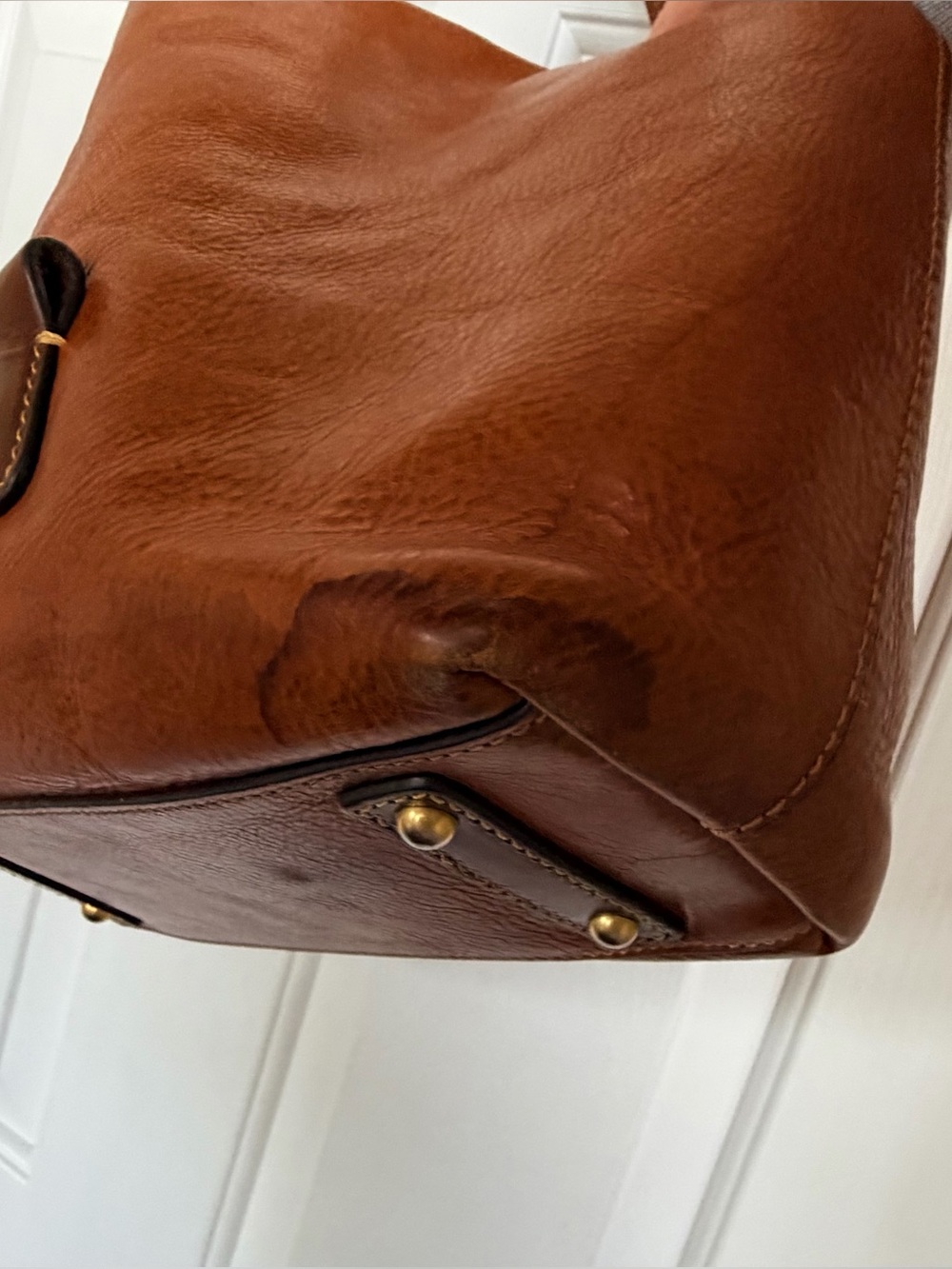 Dooney & Bourke Hook Closure Caramel Leather Shoulder Bag - Picture 7 of 8